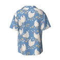 thumbnail image 2 of Wukai Funny Chicken Men's Casual Short-Sleeve Button Down Shirt - Lightweight Summer Dress Shirt for Daily Wear-Large, 2 of 7