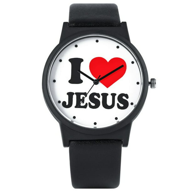 verder eenheid Vergelijkbaar I Love Jesus Red Heart Christian Faith Religious Watch W-117-JC -  Walmart.com