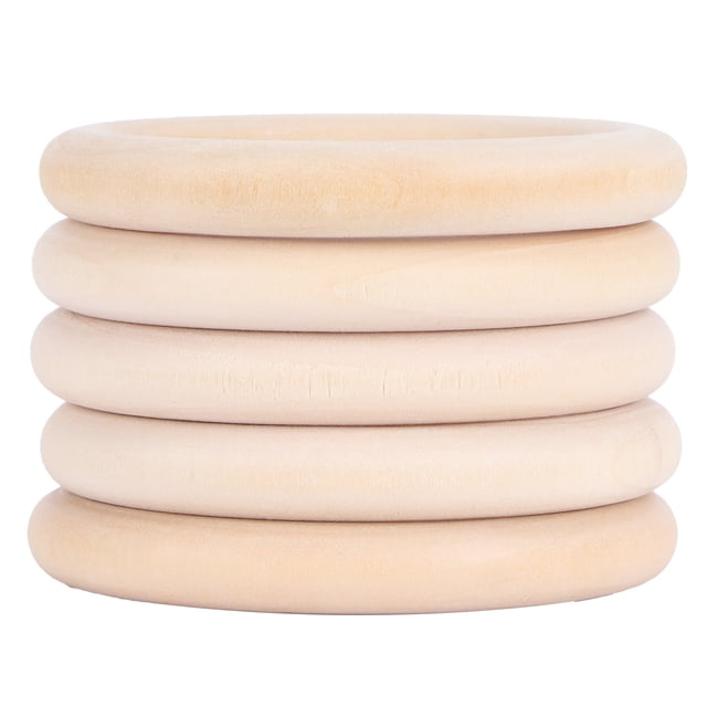 20Pcs Wood Rings Accessory Jewelry Circle Pendant Teething Rings Diy Jewelry Circle Pendant Craft Making For Diy Keepsake Rattles