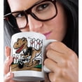 thumbnail image 2 of 3drose, Funny Cute Cool Colorful Abstract T-rex Dinosaur Bowling Sports, 11oz Magic Transforming Mug, 2 of 7
