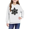 thumbnail image 4 of Lorytime Christmas Sweaters for Kids Girls Boys Snowflakes Hoodies Long Sleeve Pullover Drop Shoulder Soft Tops White, 4 of 4