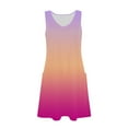 thumbnail image 4 of SMihono Womens Summer Dresses 2025 Casual Loose Sleeveless V Neck Sundresses Boho Gradient Hawaiian Beach Dresses with Pockets Hot Pink M, 4 of 6