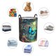 thumbnail image 4 of Balery Enchanted Forest Butterfly A Cesta de ropa redonda con asas, impermeable, independiente, para ropa, juguetes, dormitorio y familia-Medium, 4 of 6
