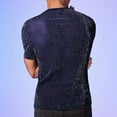 thumbnail image 4 of Kaemgyyd Mens Mesh Shirt Sequin Sparkle See Through Short Sleeve Muscle Tee Shirts Trendy Round Neck Party Club Top, 4 of 4