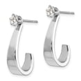 thumbnail image 2 of Real 14kt White Gold J Hoop With CZ Earring Jackets; for Adults and Teens; for Women and Men, 2 of 3