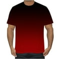 thumbnail image 2 of Zylanna Men's Short Sleeve T-Shirts, Gradient Color Summer Crew Neck Lightweight Daily leisure Tops for Men Red Size XL, 2 of 5