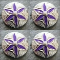 thumbnail image 3 of Set Of 32 Screw Back Concho Round Floral Purple Inlay Bling Saddle, 3 of 4