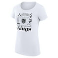 thumbnail image 2 of Women's G-III 4Her by Carl Banks White Los Angeles Kings Super-Slim Fit Lightweight Collage Team Graphic T-Shirt, 2 of 3