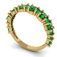 thumbnail image 2 of 0.98 ctw Wedding Band for Women - 18K Yellow Gold Simulated Emerald Stackable Eternity Ring, 2 of 6