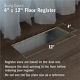 thumbnail image 3 of Imperial 4-inch x 12-inch Matte Black Steel Painted Louvered, Floor Register, Rectangular, Household Vent Covers, 3 of 5