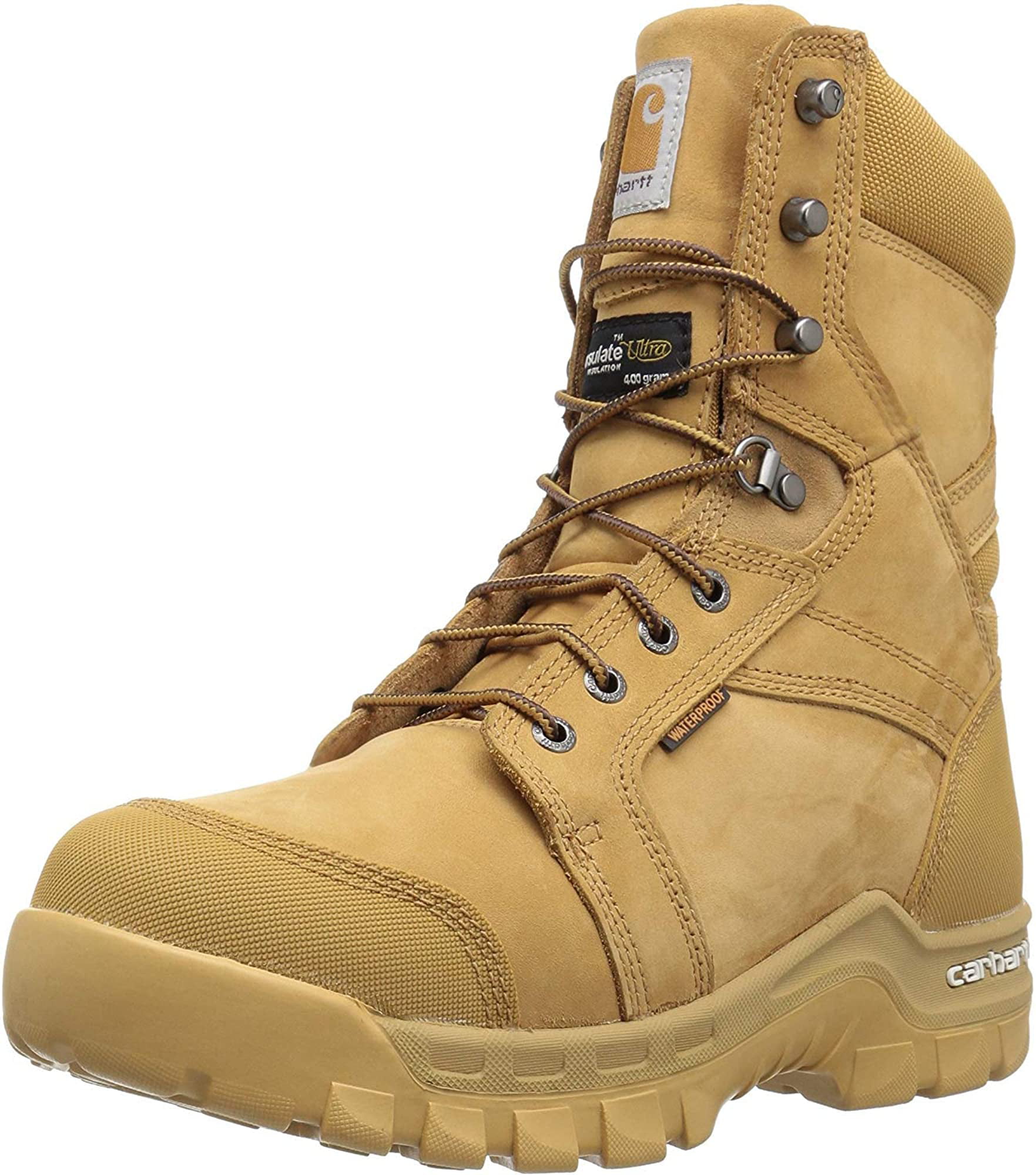 Carhartt Mens 8 Rugged Flex Insulated Waterproof Breathable Safety Toe Leather Work Boot Cmf8389 Delete 
