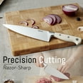 thumbnail image 4 of CAROTE 14PCS Knife Set with Wooden Block Stainless Steel Knives with Ergonomic Handle, Forged, White, 4 of 8