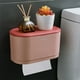 thumbnail image 4 of Organizador de caja de pañuelos | Plástico compuesto de estilo escandinavo | Tapa transparente | Cajón de almacenamiento para la sala de estar de la oficina en casa | Opciones de color rosa azul, 4 of 6