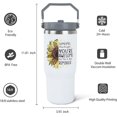 thumbnail image 3 of 30oz Inspirational Sunflower Tumbler with Handle and Straw, Stainless Steel Vacuum Insulated Coffee Tumbler, Travel Mug Water Bottle, Sunflower Decor Gifts for Women, 3 of 6