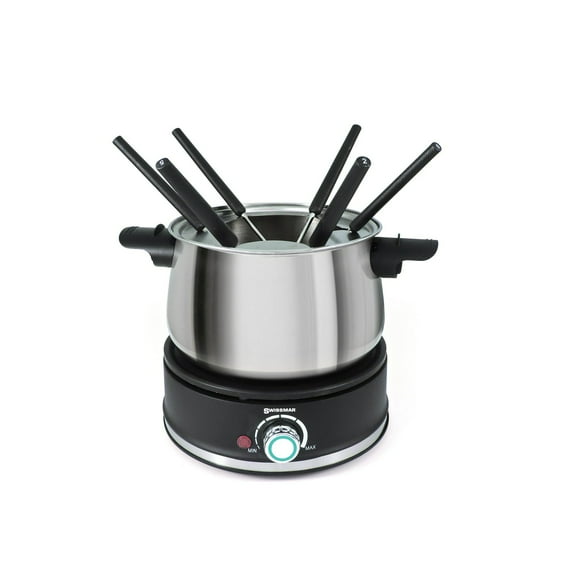 Swissmar Arolla Ensemble de Fondue Électrique 10 Pcs, Acier Inoxydable