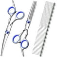 thumbnail image 1 of LOVEVER Dog Grooming Scissors with Safety Round Tips Stainless Steel Professional Dog Grooming Kit - Thinning  Curved Scissors and Comb for Dog Cat Pet, 1 of 5