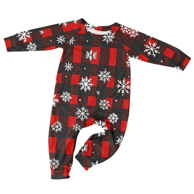 Conjunto navideño para padres e hijos, ropa de casa estampada, pijamas, pantalones de manga larga, conjunto de dos piezas, monos de poliéster para bebé