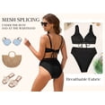 thumbnail image 3 of Ocean Blues Women's V Neck Mesh Splicing&nbsp;Bikini Swimsuit Set for Women Swimwear Two Piece Bathing Suits Size L, 3 of 7