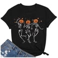 thumbnail image 4 of Halloween Shirts for Women T-Shirts Women's Halloween Print Loose T Shirt Black S, 4 of 4