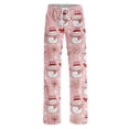 thumbnail image 4 of Lumtrix Christmas Pajamas Pants Women Trendy Festive Print Pjs Pant Cute Drawstring Lounge Pants Wide Leg Trouser with Pocket Pink S, 4 of 6