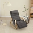 thumbnail image 6 of JOMEED Gray Velvet Upholstered Glider Nursery Adult Rocking Chair Indoor with Adjustable Footrest, 6 of 8