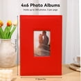thumbnail image 6 of 4x6 Photo Album Holds 300 Pictures, Leather Cover with Front Window, Large Capacity Slip-in Picture Albums with Horizontal Pockets for Wedding Kids Travel Anniversary Family Baby Photo Books, Red, 6 of 7
