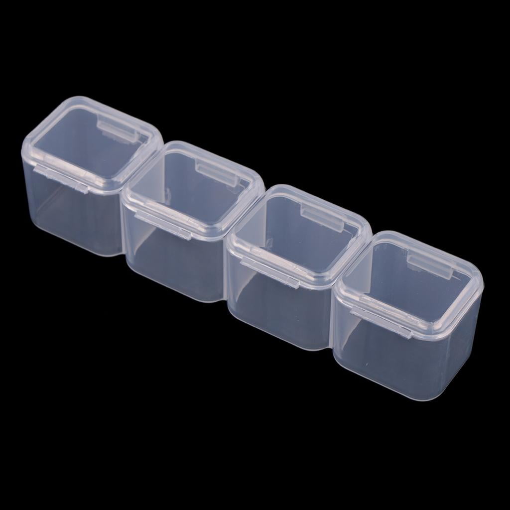 4 Boîtes De Rangement 28 Compartiments Transparentes | Pour Bijoux, Artisanat, Petites Pièces | Étiquettes Incluses