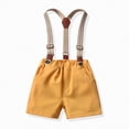 thumbnail image 6 of HCNTES Toddler Boys Outfit Short Sleeve Shirt Tops Shorts With Tie Child Kids Gentleman Outfits, 6 of 7