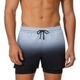 thumbnail image 2 of FRSASU Men's 2 in 1 Gradient Running Shorts Lightweight Summer Loose Elastic Waist Athletic Quick Dry Shorts with Pockets Gray, 2 of 9