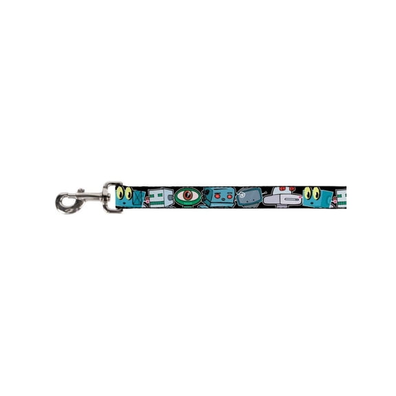 Square and Round Robot Heads Lined Up Fun Animal Pet Dog Cat Leash
