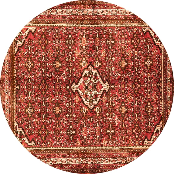 Ahgly Company Indoor Round Persian Orange Traditional Area Rugs, 5' Round