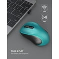 thumbnail image 7 of Wireless Mouse for Laptop, Ergonomic Silent Computer Mouse with USB & USB-C, 3 DPI 6 Buttons,Teal, 7 of 7