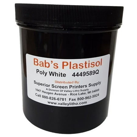 BAB'S Polyester White Plastisol Screen Printing Ink - (Best White Plastisol Ink)
