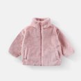thumbnail image 2 of bbymog Girls Jacket Winter Fleece Warm Zip up Coat Jackets for Girls Fashion Solid Color Baby Jacket Baby Boy Clothes Pink 5 Years, 2 of 5