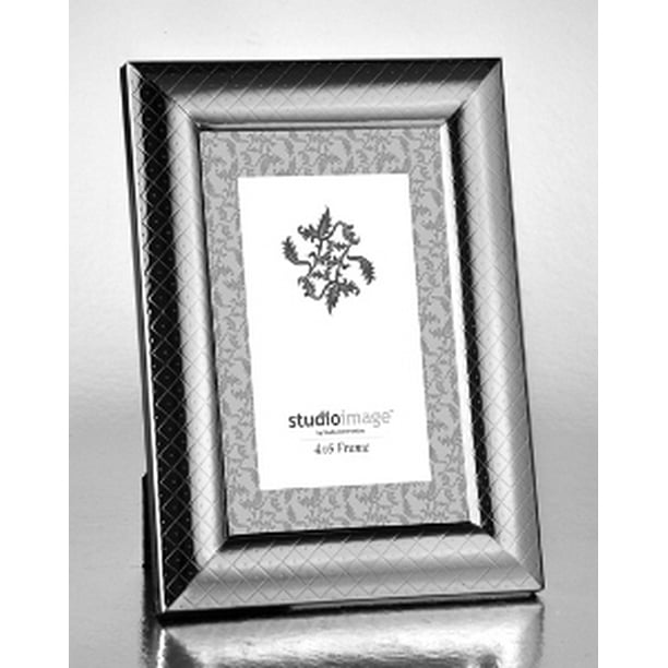 5x7 SilverPlated Picture Photo Frame with Dot Diamond Pattern Standing