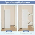 thumbnail image 4 of Shoe Cabinet with 2 Flip Drawers, White Shoe Cabinet Storage for Entryway, Modern Shoe Organizer Wood, Freestanding Small Thin Shoe Racks with Doors, White, 4 of 16