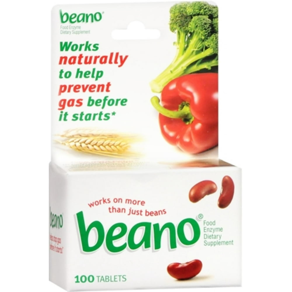 Beano Food Enzyme Dietary Supplement, 100 ea (Pack of 2)
