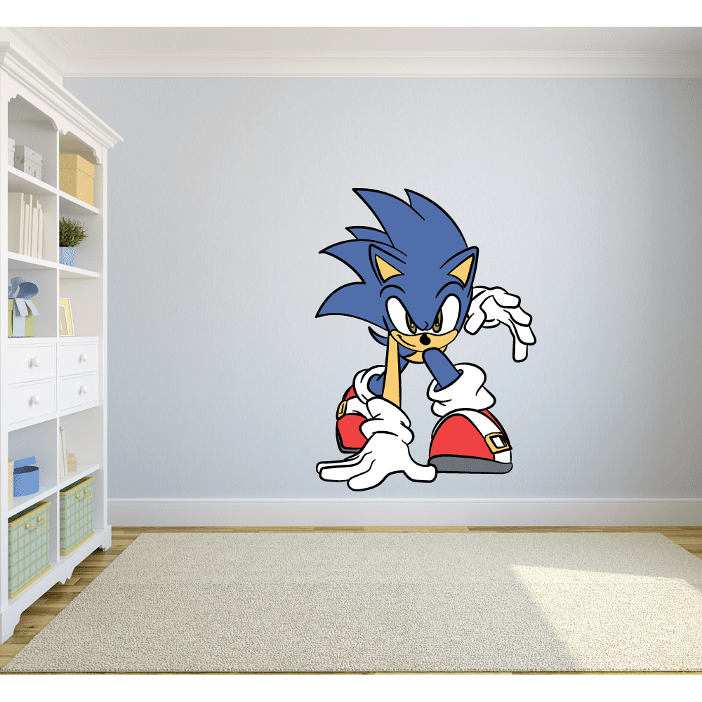 Running Sonic the Hedgehog Cartoon Game Decors Wall Sticker Art Design