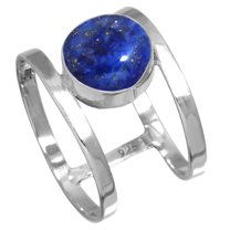 925 Silver Ring For Women - Teens Blue Natural Lapis Lazuli Stone Silver Ring Size 5.5 September Birthstone Elegant Silver Ring Size 5.5 Gift For Wife On New Year 925 Silver Jewelry With Gemstone