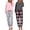Light Grey Stars+navy Plaid, variant on Ekouaer 2 Pack Womens Pajamas Set Long Sleeve Sleepwear Top and Jogger Pants Lounge Sets Cozy Pjs Loungewear