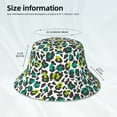 thumbnail image 4 of Vsdgher Green Leopard Print Bucket Hat for Men&Women Bucket Hat Reversible Summer Double-Side-Wear Travel Gardening, Beach, Camping, Hiking, Fishing Cap, 4 of 5