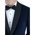 thumbnail image 5 of DTI BB Signature Men's One Button Shawl Lapel Blue Velvet Tuxedo Suit Blue, 5 of 5