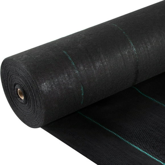 VEVOR Toile de Paysage Barrière contre les Mauvaises Herbes, 5 x 250 Pi, 5 Oz Couverture de Sol Tissée de Qualité Supérieure Matériau PP Robuste et Installation Facile, Double Couche pour Jardin Extérieur, Pelouse, Entrée, Noir