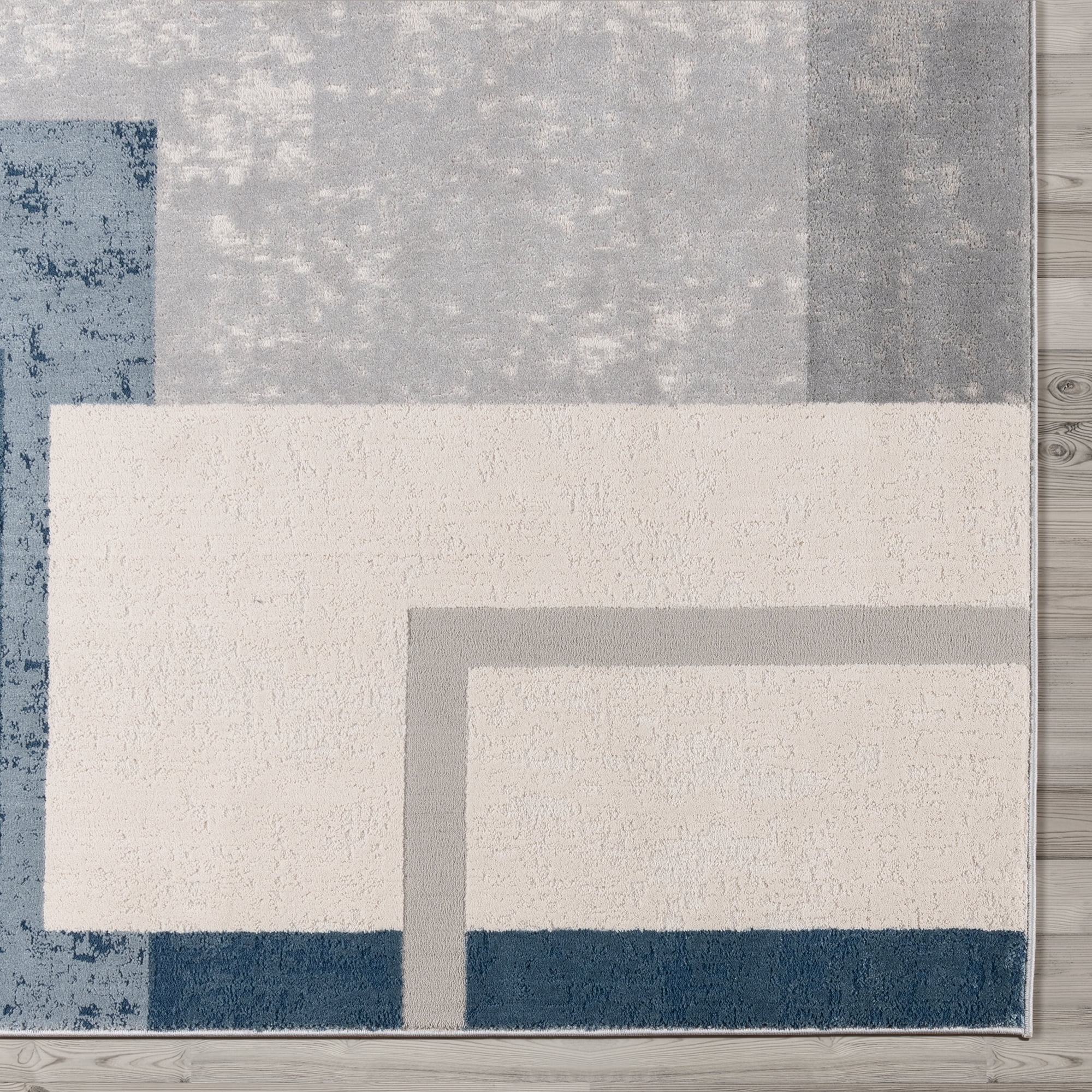 Gertmenian Ethan Abstract Geo Modern Geometric Blue Indoor Area Rug, 9x13