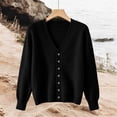 thumbnail image 5 of vzibsiv Cardigan Sweaters for Women V Neck Button Down Long Sleeve Soft Knit Lightweight Jacket Size L, 5 of 5