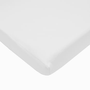TL Care 100% Natural Cotton Value Jersey Knit Fitted Pack N Play Playard Sheet, White, Soft Breathable, for Boys and Girls