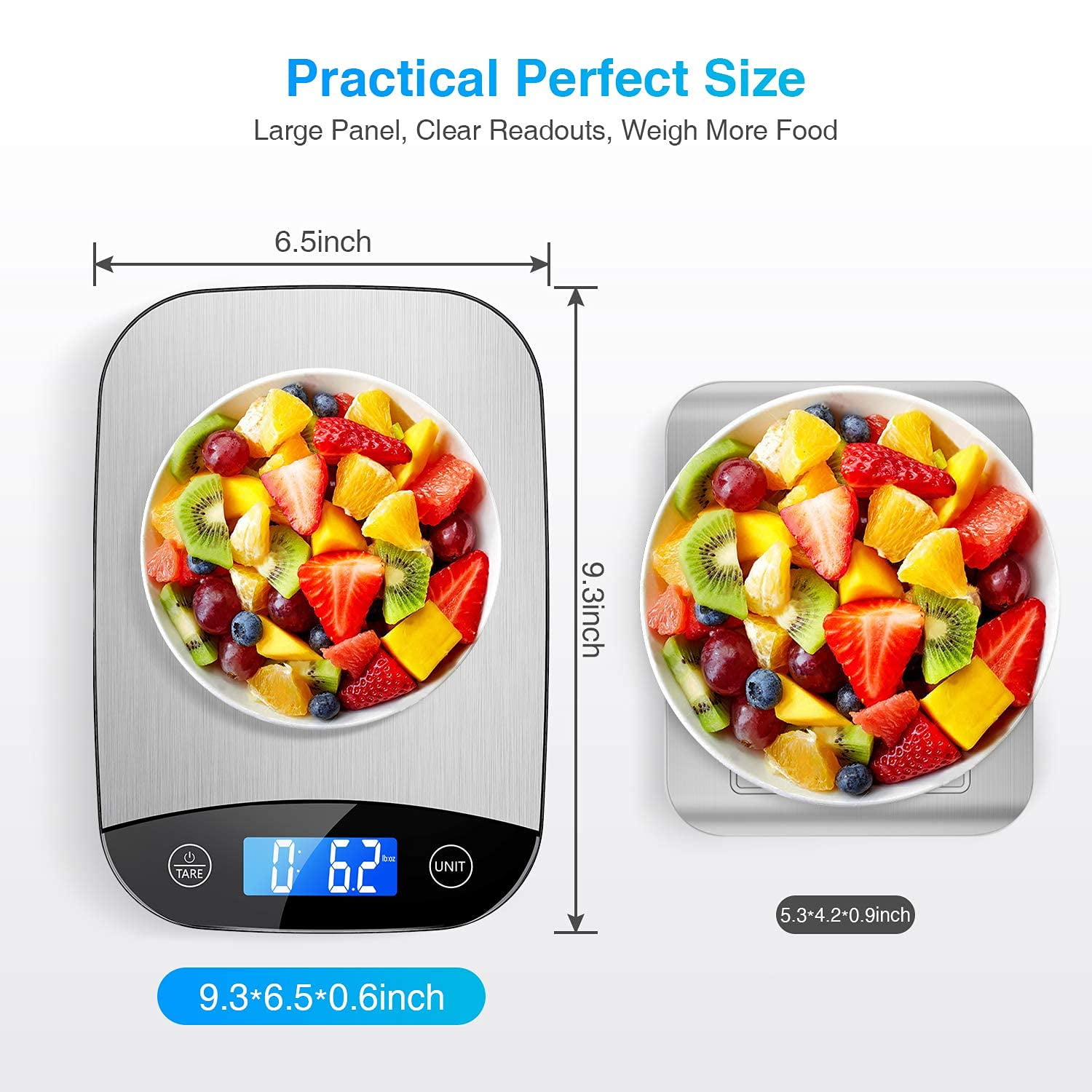 Insten Food Weight Scale Digital Kitchen Scale for Food Diet in Grams  Ounces 10lb x 0.04oz / 5Kg x 1g 