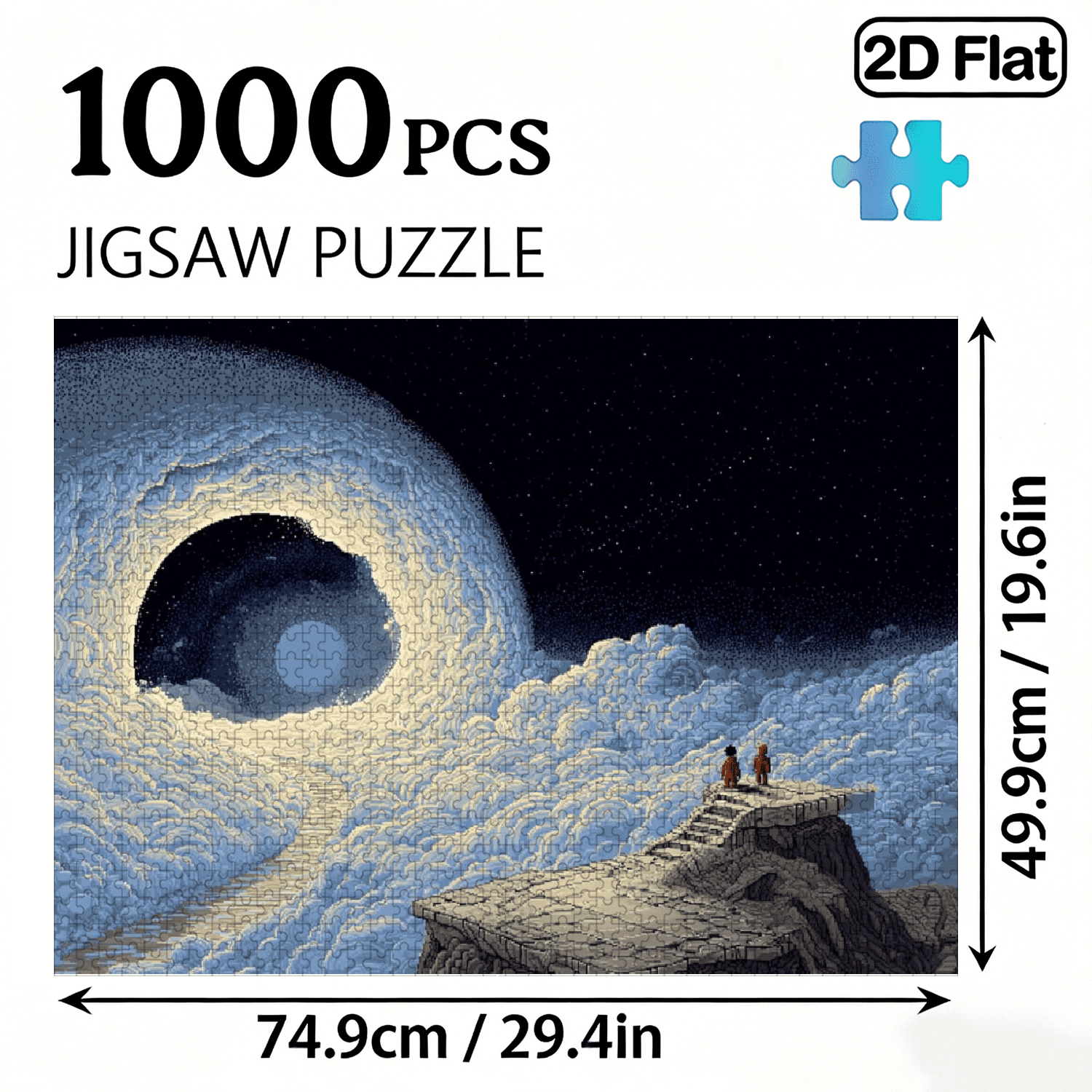A Box of (1000pcs) Puzzles, with dreame scence Design, Challenging, Suitable, Family Entertainment. 29.4*19.6 in