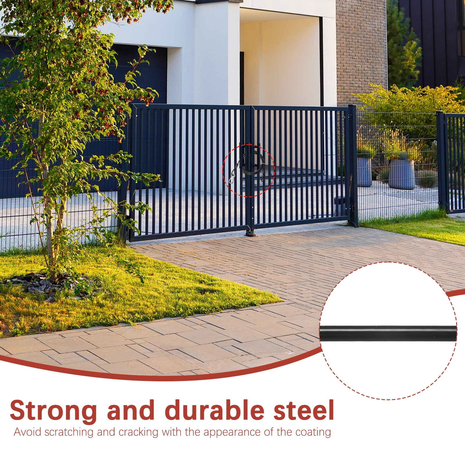 Security Cable with Hooks and Loops [2Pcs] - 9.84ft / 118.1 Inch Stainless Steel Luggage Lock Safety Cable Use For Bikes & Luggage - [Black]
