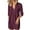 Wine, variant on Women's Cotton Linen Baby Doll Dress Summer Casual Tunic Pleated Flowy Swing Short Sleeve Black V Neck Mini Dress Women's Casual Summer T Shirt Dresses Short Sleeve Swing Dress